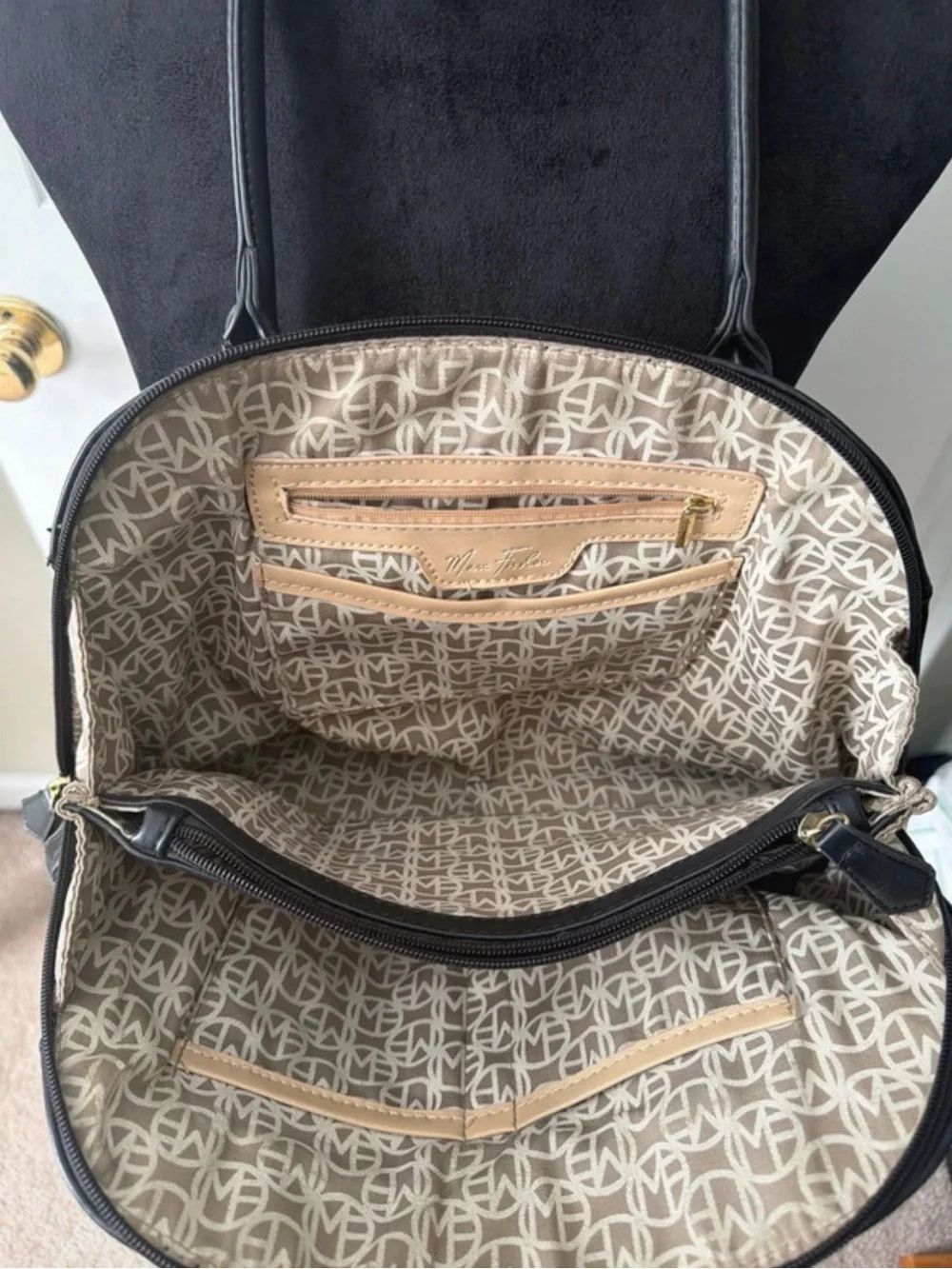 Marc Fisher Black Patent Dome Satchel